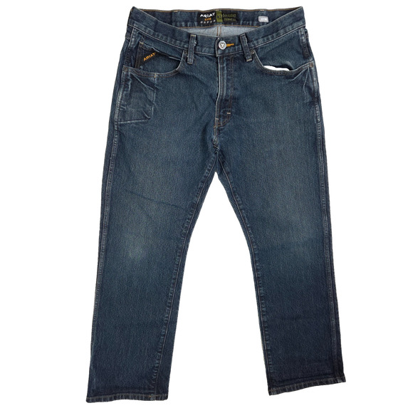 Ariat Rebar M5 Jeans Mens 32x30 Blue Straight Leg Workwear Denim Built To Last - Picture 1 of 8